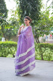 Bindu Re Bindu Purple Kota Doria Saree