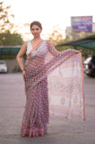 Mauve Orchid- Kota Doria Saree