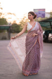 Mauve Orchid- Kota Doria Saree