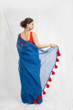 Blue Mirage - Cotton Kota Doria Saree