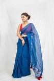 Blue Mirage - Cotton Kota Doria Saree