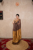 Devangi- Brown Saree with hand embroidery