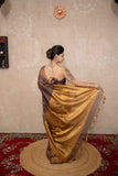 Devangi- Brown Saree with hand embroidery