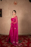 Divyana- Pink Gota Jaal Saree