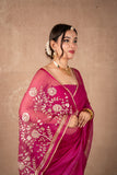 Divyana- Pink Gota Jaal Saree