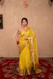 Diya- Yellow Kota Silk Saree