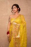 Diya- Yellow Kota Silk Saree