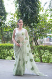 Emerald Love- Green Kota Doria Saree