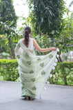 Emerald Love- Green Kota Doria Saree