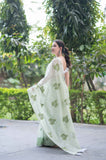 Emerald Love- Green Kota Doria Saree