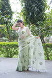 Emerald Love- Green Kota Doria Saree