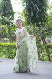 Emerald Love- Green Kota Doria Saree