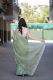 Fern Delight- Green Kota Doria Saree