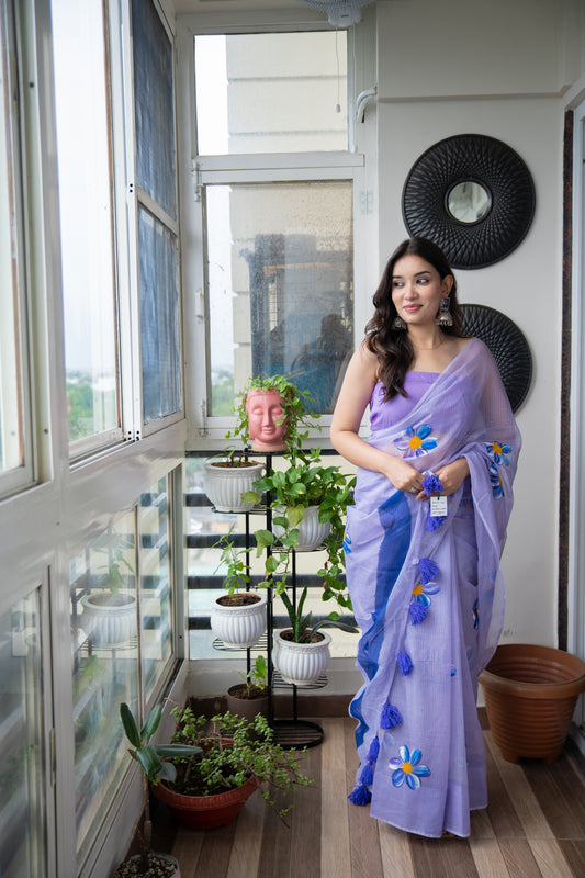 Fiora Muse - Handpainted Kota Doria Saree