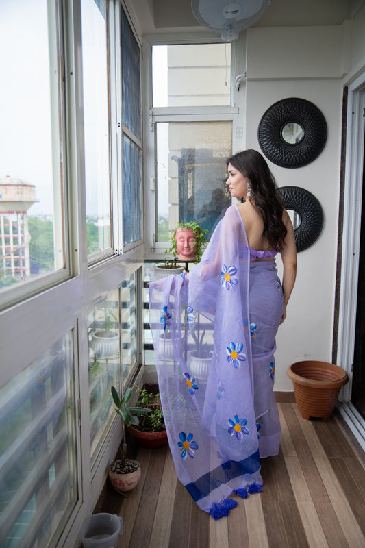 Fiora Muse - Handpainted Kota Doria Saree