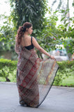 Garnet Gleam- Ajrakh Kota Doria Saree