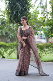 Garnet Gleam- Ajrakh Kota Doria Saree