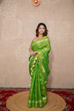 Green Shine- Zari Linen Saree