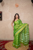 Green Shine- Zari Linen Saree