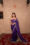 Gul- Purple Buti Work Kota Silk Saree