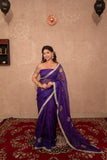 Gul- Purple Buti Work Kota Silk Saree