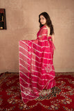 Gulsheen- Pink Leheriya Kota Silk saree