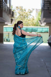 Hansika- Turqoise Dabu Maheshwari Silk Saree