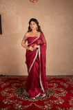 Heer - Maroon Buti work kota silks saree