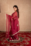 Heer - Maroon Buti work kota silks saree