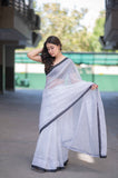 Ivory Speck - White Saree with Black Dots