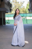 Ivory Speck - White Saree with Black Dots