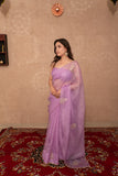 Inaaya- Mauve Kota Silk Saree