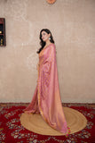 Indulekha- Pink Striped Zari Linen Saree