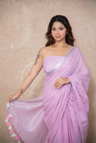 Kavita- Lavender Linen Saree