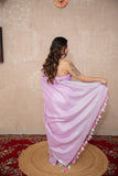 Kavita- Lavender Linen Saree