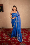 Kaya- Blue Buti work kota silks saree