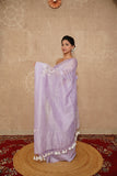 Komoli- Lavender Silk Linen Saree