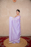 Komoli- Lavender Silk Linen Saree