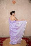 Komoli- Lavender Silk Linen Saree