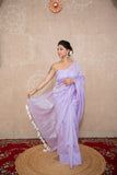 Komoli- Lavender Silk Linen Saree