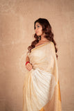 Komolika- White Linen Saree
