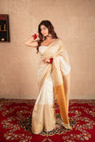 Komolika- White Linen Saree