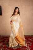 Komolika- White Linen Saree