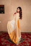 Komolika- White Linen Saree