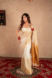 Komolika- White Linen Saree