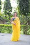 Lemon Lush - Kota Doria Saree