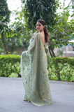 Meadow Grace- Green Kota Doria Saree