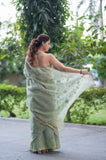 Meadow Grace- Green Kota Doria Saree