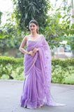Mystique- Purple Kota Doria Saree