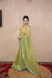 Maahi - Green Tissue Saree with Border